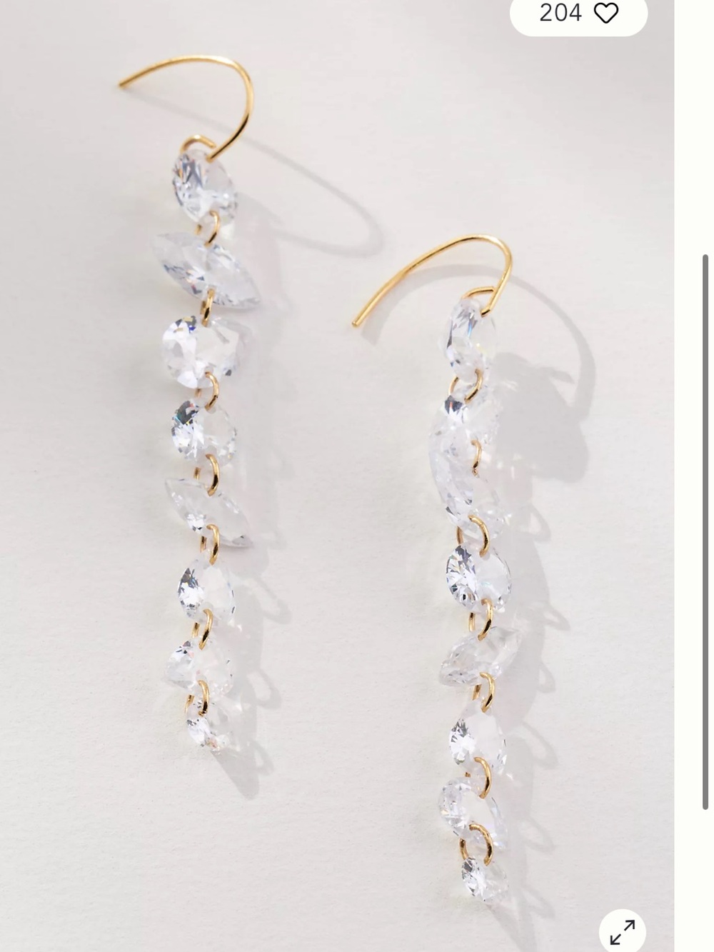 NWT Anthropologie Drippy Crystal Chandelier Earrings